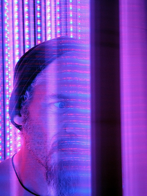 Strange Attractor with blue gradient LED effects