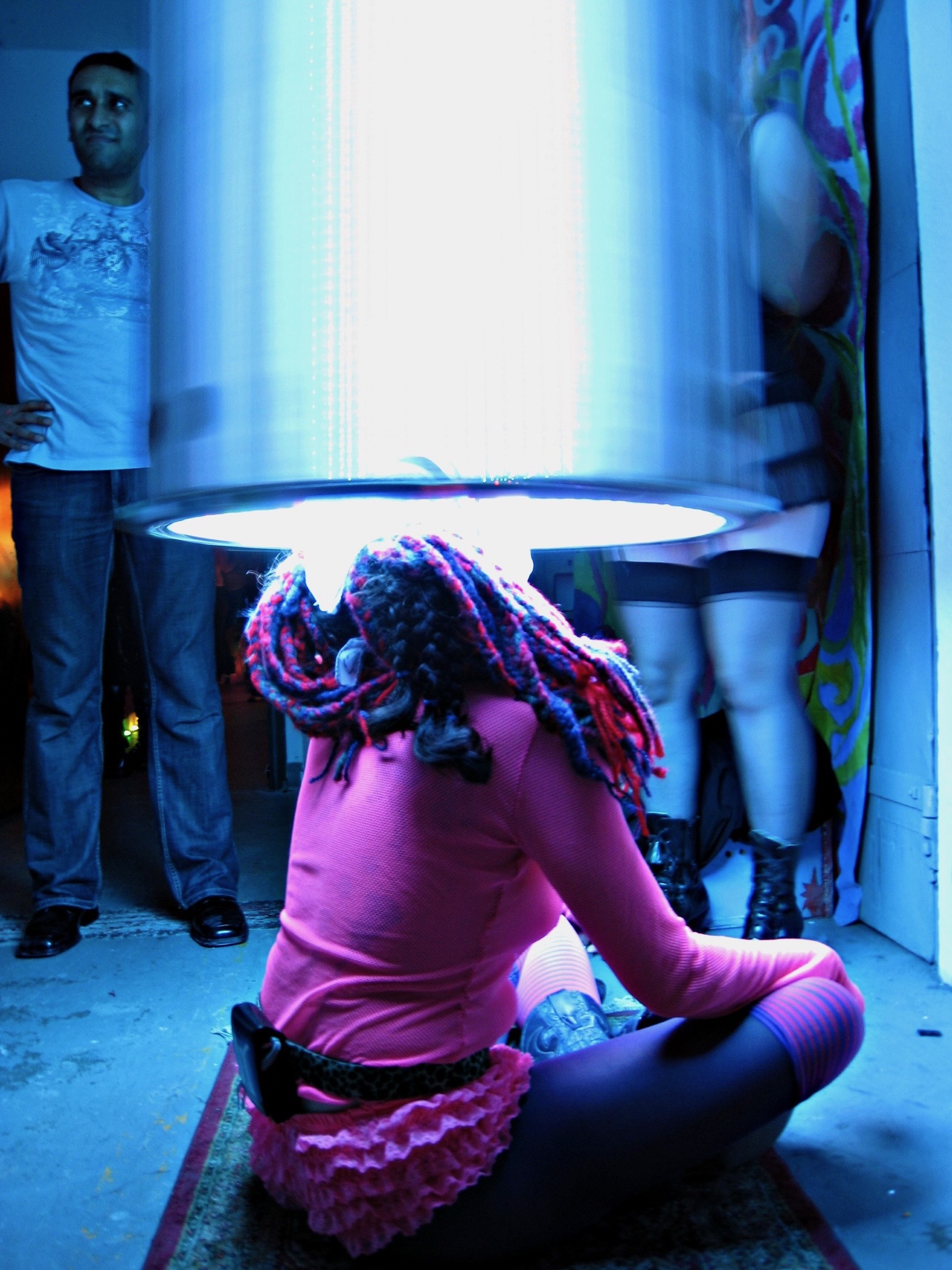 Evening view of the illuminated Convulsatorium